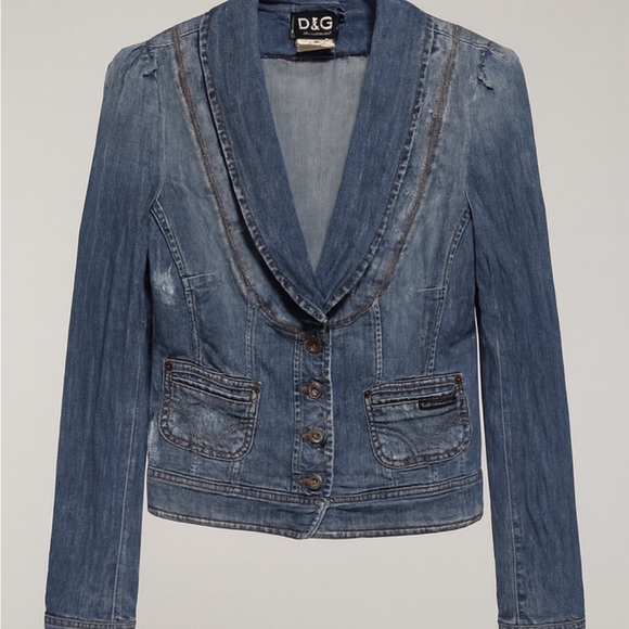 Dolce & Gabbana Vintage Denim Blazer Jacket - Picture 2 of 4